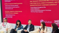 Panelists during the session entitled ‘Unlocking Qatar’s Potential: The QFC Advantage for Startups’ during the Web Summit Qatar 2025, yesterday.