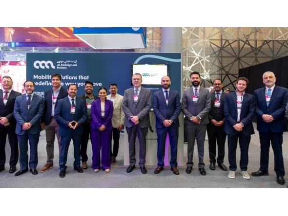 Officials from Al Abdulghani Motors pose for a group photo at the Web Summit.