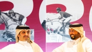 QEF President and Vice-Chairman of the Organizing Committee for International Equestrian Championships Bader bin Mohammed Al Darwish (left) and Event Director of the Doha International Equestrian Tours Mohammed Jaber Al Khayarin during a press conference at Al Shaqab yesterday. 