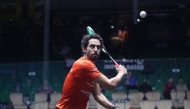 Tarek Momen in action during the semi-final.