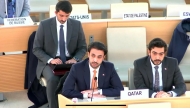 Mishal Al Mansouri, the third secretary at the Human Rights Department of the Ministry of Foreign Affairs, during the meeting in Geneva, yesterday.