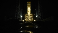 The European Space Agency (ESA) satellite launcher Ariane 6 rocket is seen prior to its maiden launch at the Guiana Space Centre in Kourou, French Guiana, on March 3, 2025. (Photo by JULIEN DE ROSA / AFP)