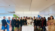 Ethiopian Airlines' all-women-operated flight arrives in Delhi. Pic by: flyethiopian on X.