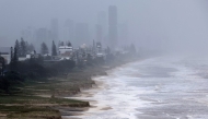 A general view shows erosion at Miami Beach after the sand was washed away during Tropical Cyclone Alfred on the Gold Coast on March 9, 2025. Photo by David GRAY / AFP.