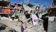 Palestinians decorated their war-devastated neighbourhood to welcome Ramadan. Photo by AFP