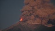 Fuego volcano erupts as seen from Alotenango, Sacatepequez department, some 65 kilometres southwest Guatemala City on March 10, 2025. Photo by JOHAN ORDONEZ / AFP
