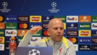 Liverpool's Dutch manager Arne Slot attends a press conference at Anfield stadium in Liverpool, north-west England, on March 10, 2025, on the eve of their UEFA Champions League football match against Paris Saint Germain. (Photo by Paul Currie / AFP)