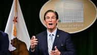 Los Angeles County District Attorney Nathan Hochman speaks during a news conference about the case of Erik and Lyle Menendez, in Los Angeles, California on March 10, 2025. (Photo by Frederic J. Brown / AFP)
