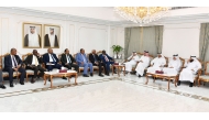 Undersecretary of the Sudanese Ministry of Finance and Economic Planning, H E Dr Mohammed Bashar Adam and QC Board Member Mohamed bin Ahmed Al Obaidli with other officials during the meeting.