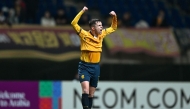 Jasir Asani celebrates after scoring the winner. PIC: AFC