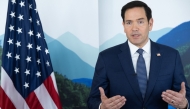 US Secretary of State Marco Rubio speaks with reporters following the G7 foreign ministers meeting in La Malbaie, Quebec, on March 14, 2025. Photo by SAUL LOEB / POOL / AFP.