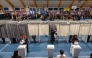 Greenlanders queue to vote at the sports hall in Nuuk, Greenland, on March 11, 2025, on the day of Greenland, the autonomous Danish territory legislative elections. Photo by Odd ANDERSEN / AFP.