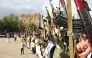  Armed men loyal to the Houthi group participate in an armed tribal rally supporting in Sanaa, Yemen, on March 11, 2025. (Photo by Mohammed Mohammed/Xinhua)
