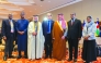 Qatar Olympic Committee First Vice President Mohammed bin Yousef Al Mana poses for a photo with the Association of National Olympic Committees of Africa officials.