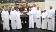 QTTA President Khalil Al Mohannadi handed the  Amir Cup to Qatar SC captain.  