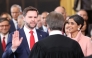 JD Vance with his wife Usha Vance during his swearing in ceremony. AFP File photo.