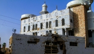 This picture shows a bullet-riddled mosque in Khartoum's twin-city Omdurman on March 20, 2025.  (Photo by Ebrahim Hamid / AFP)
