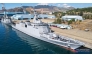 This handout photo taken on April 8, 2025 and released by the Philippine Navy-Public Affairs Office shows the newly-acquired corvette from South Korea, BRP Miguel Malvar, docked shortly after arriving at Philippine navy's naval operating base in Subic town, Zambales province, north of Manila. (Photo by Handout / Philippine Navy / AFP) 