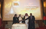 Minister of Awqaf and Islamic Affairs H E Ghanem bin Shaheen bin Ghanem Al Ghanim, Director of the Protocol Department at the Ministry of Foreign Affairs H E Ibrahim Yousif Abdullah Fakhro, Ambassador of Bangladesh to Qatar H E Mohammed Nazrul Islam and Dean of the Diplomatic Corps H E Ali Ibrahim Ahmed cutting a cake to mark 55th Independence and National Day of Bangladesh.