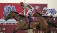 Jockey Alberto Sanna guides Phoebus to victory in the Al Wajba Trophy race. PICTURES: Juhaim/QREC