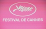 A photo shows the festival logo during press conference to announce the official selection of the 78th edition of the Cannes Film Festival, at the UGC Montparnasse cinema in Paris, on April 10, 2025. Photo by Bertrand GUAY / AFP.