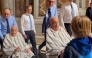 This video grab taken from a footage released by Ansa shows Pope Francis, who is recovering from life-threatening pneumonia, during an unscheduled visit to St Peter's Basilica in The Vatican on April 10, 2025. (Photo by ANSA / AFP) 