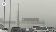 A view of reduced visibility on a road in Doha due to the dusty weather yesterday. Pic: Amr Diab/The Peninsula