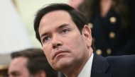 US Secretary of State Marco Rubio listens as President Donald Trump meets with El Salvador's President Nayib Bukele in the Oval Office of the White House in Washington, DC, April 14, 2025. Photo by Brendan SMIALOWSKI / AFP.