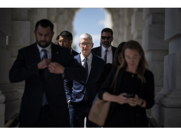 Apple CEO Tim Cook leaves the US House of Representatives on Capitol Hill on September 14, 2023, in Washington, DC. (Photo by Jabin Botsford/The Washington Post
