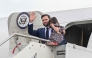 U.S. Vice President JD Vance disembarks Air Force Two while carrying his daughter Mirabel, upon arriving at Rome Ciampino Airport, on April 18, 2025. The US Vice President will meet with Prime Minister Giorgia Meloni and will also meet with Vatican Secretary of State Cardinal Pietro Parolin. (Photo by Kenny HOLSTON / POOL / AFP)