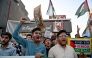 Supporters of Islami Jamiat-e-Talaba (IJT), a student wing of Pakistan's Jamaat-e-Islami (JI) party stage a pro-Palestinian protest outside a Kentucky Fried Chicken (KFC) restaurant on May 7, 2024. (Photo by Farooq Naeem / AFP)

