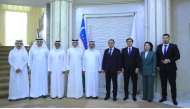 Minister of Awqaf and Islamic Affairs H E Ghanem bin Shaheen bin Ghanem Al Ghanim (centre) with Uzbek officials during his visit to Tashkent, Uzbekistan.

