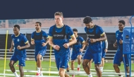Al Ahli players during a training session yesterday.