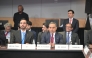 Minister of Finance H E Ali bin Ahmed Al Kuwari with other officials during the meeting in Washington DC, US.