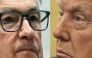 (COMBO) This combination of pictures created on April 21, 2025 shows, L-R, US Federal Reserve Chair Jerome Powell in Arlington, Virginia, on April 4, 2025 and US President Donald Trump in the Oval Office of the White House in Washington, DC, on April 17, 2025. (Photo by Brendan SMIALOWSKI / AFP)
