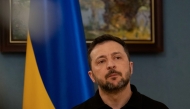 Ukraine's President Volodymyr Zelensky delivers a press conference in Kyiv on April 22, 2025, amid the Russian invasion of Ukraine. Photo by Tetiana DZHAFAROVA / AFP.