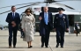 US President Donald Trump and First Lady Melania Trump make their way to board Air Force One before departing from Joint Base Andrews in Maryland on April 25, 2025. Trump is heading to Rome, Italy for the funeral for Pope Francis. (Photo by Mandel Ngan / AFP)