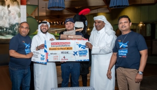 Officials during the ceremony to crown the winner.