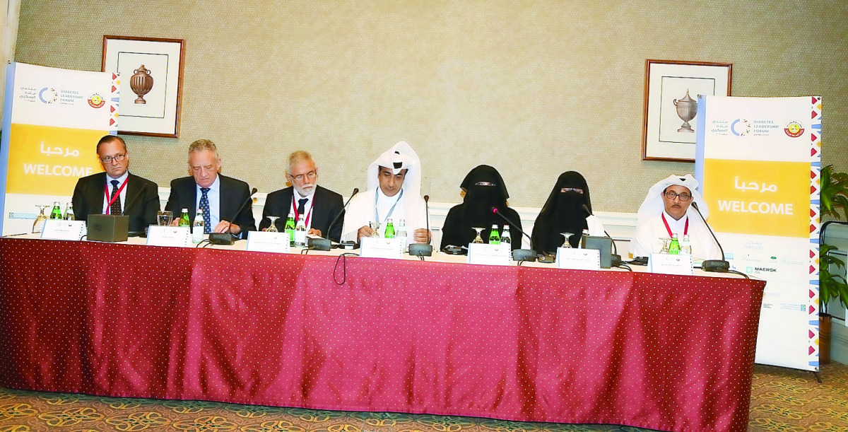 FROM LEFT: Mads Bo Larsen, Vice-President, Novo Nordisk for Gulf, India and Egypt; Lewis Affleck, Managing Director, Maersk Oil Qatar; Professor Abdul-Badi Abou-Samra, Chairman, Internal Medicine, HMC, and Co-Chair, National Diabetes Committee; Hamad Jass