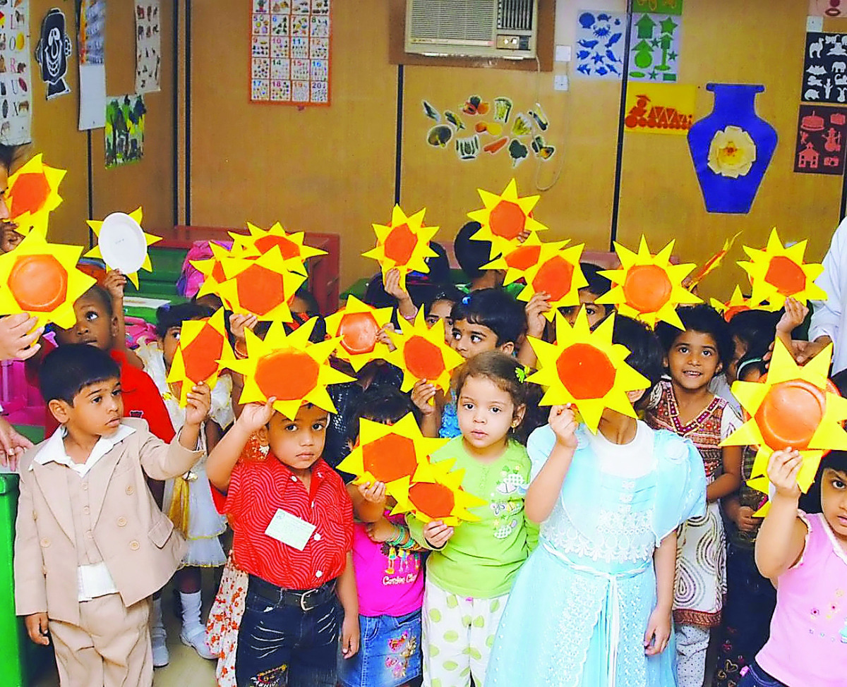 Kids in a kindergarten at one of the community schools.