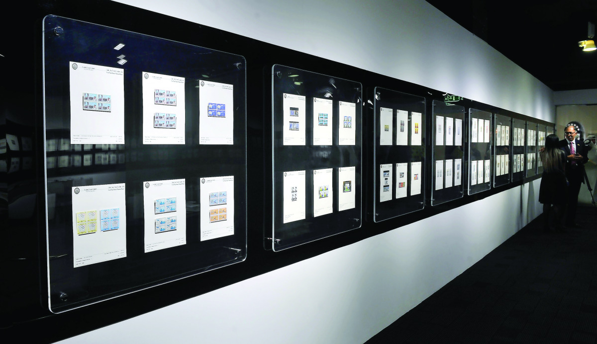 Stamps on display at the Arab Postal Stamps Museum at Katara Cultural Village. (Pic: Kammutty VP / The Peninsula)