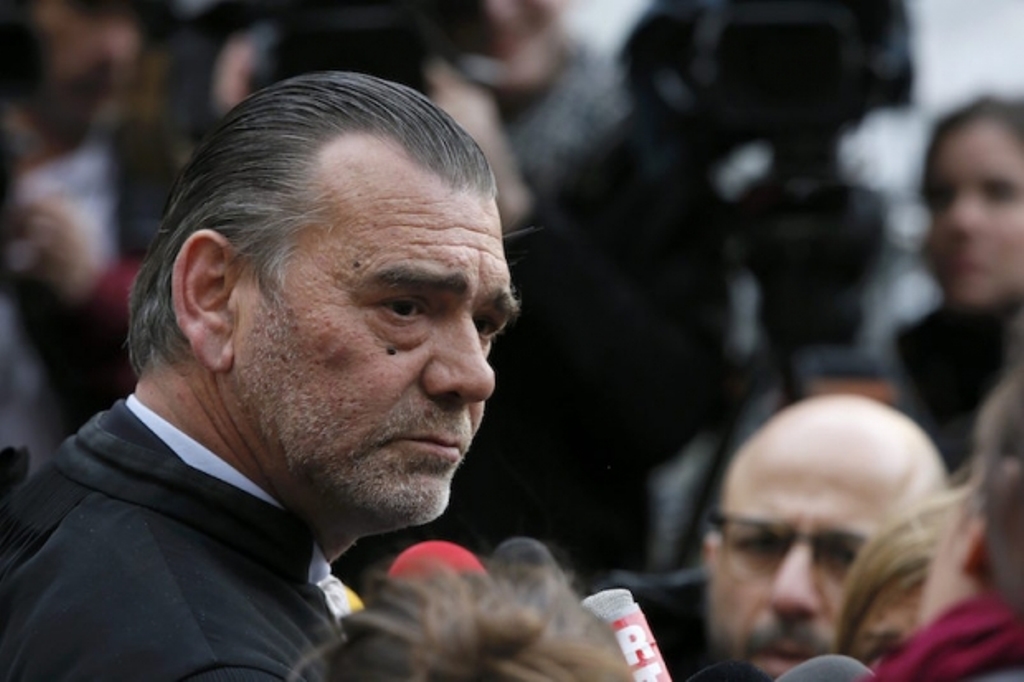 File photo of Frank Berton, lawyer of Salah Abdeslam as he speaks to journalists outside the courthouse in Paris. Reuters