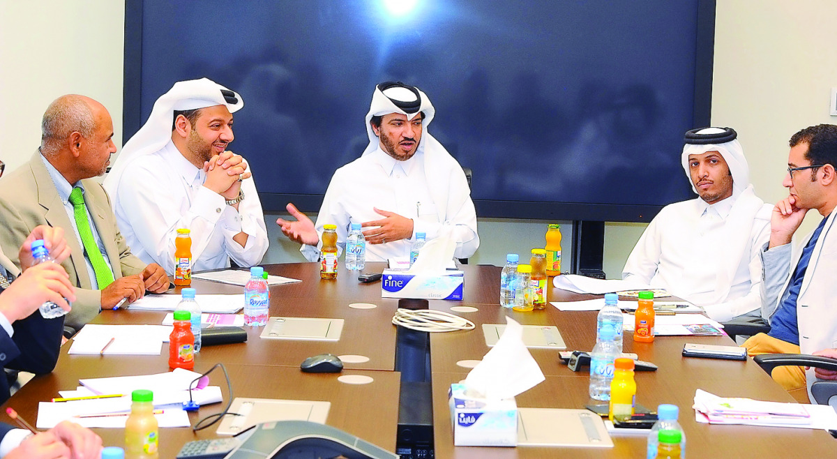 Qatar University College of Business and Economics (QU-CBE) officials at a press conference yesterday.