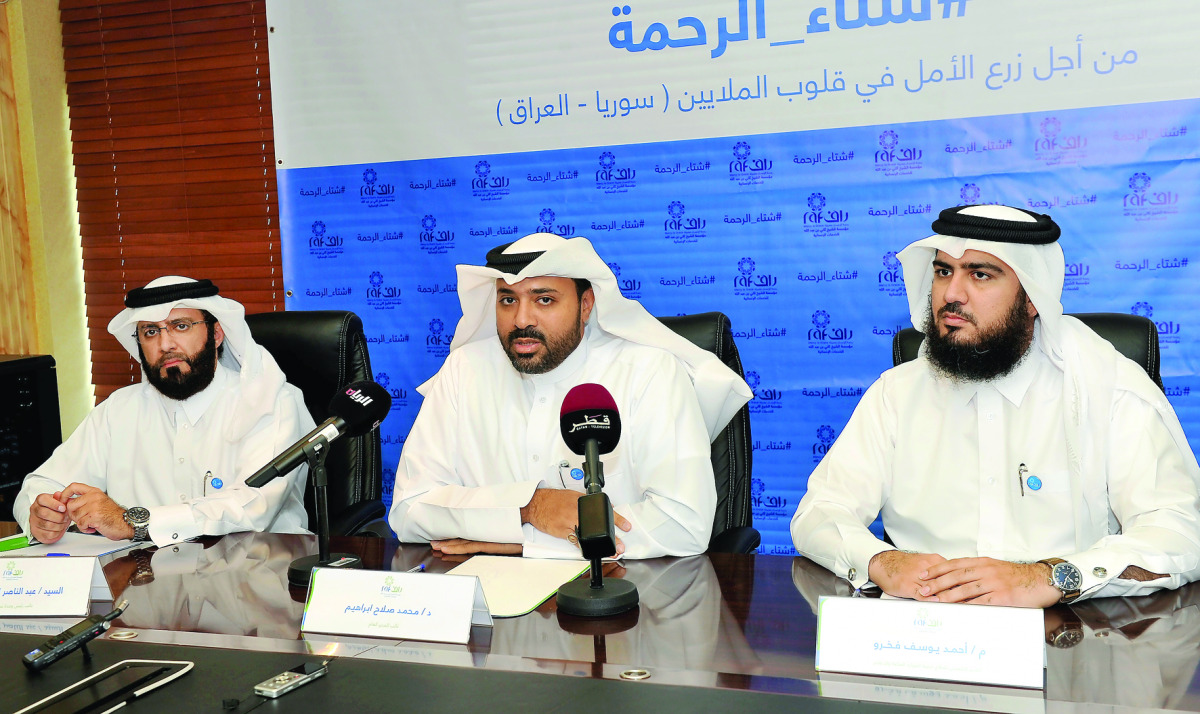 FROM LEFT: Abdul Naser bin Ibrahim Fakhro, Deputy Chairman, Ambassadors of Mercy, Dr Mohammad Salah Ibrahim, Deputy General Manager, RAF and Ahmad Yusuf Al Fakhro, Chairman of the festival organising committee, during a press conference to announce the wi