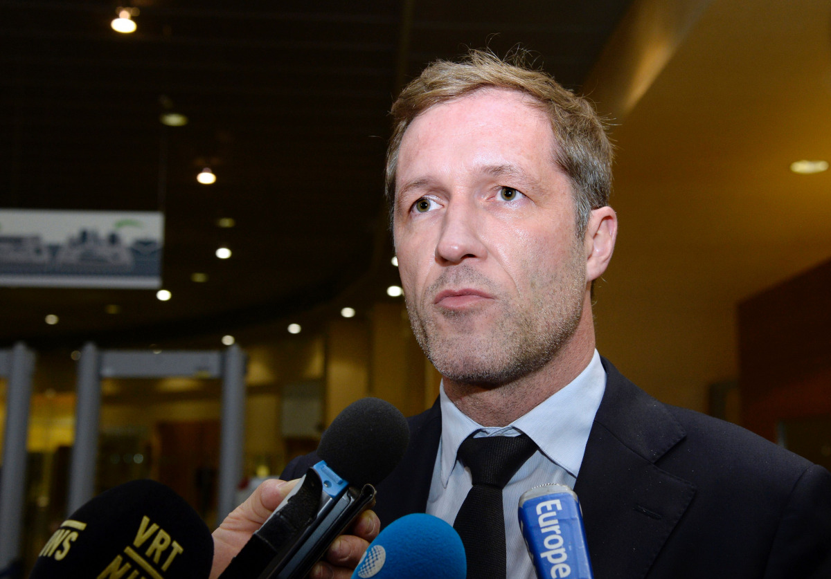 Minister-President of Belgium's French-speaking Walloon Region Paul Magnette talks to the media following his meeting with the European Union Commissioner for Trade at the European Union Commission headquarters in Brussels, October 19, 2016. Belgium's sev