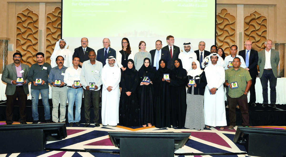 Several organ donors and families of donors were honoured by Minister of Public Health H E Dr Hanan Mohamed Al Kuwari, and senior officials at the Hamad Medical Corporation on Sunday during the Doha International Forum for Organ Donation held at the Sharq