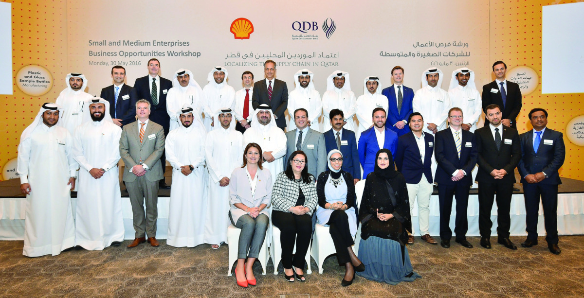 Official of QDB and Qatar Shell along with representatives of SMEs at the event.