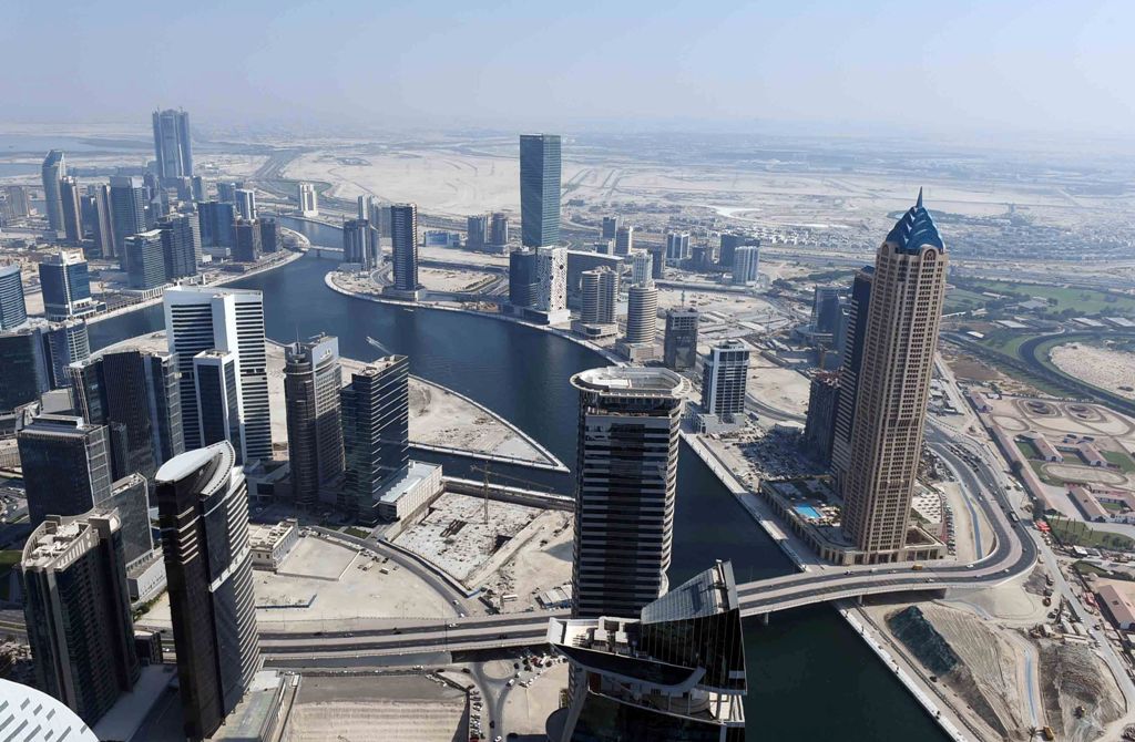 A handout image released by the media office of Sheikh Mohammed bin Rahid al-Maktoum, the ruler of Dubai, on November 9, 2016 shows an aerial view of the 