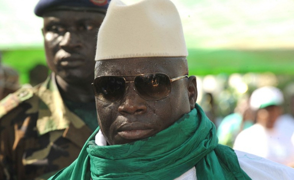 A file photo taken on November 22, 2011 shows Gambian President Yahya Jammeh greets supporters during a rally in Gambia. Credit: AFP.