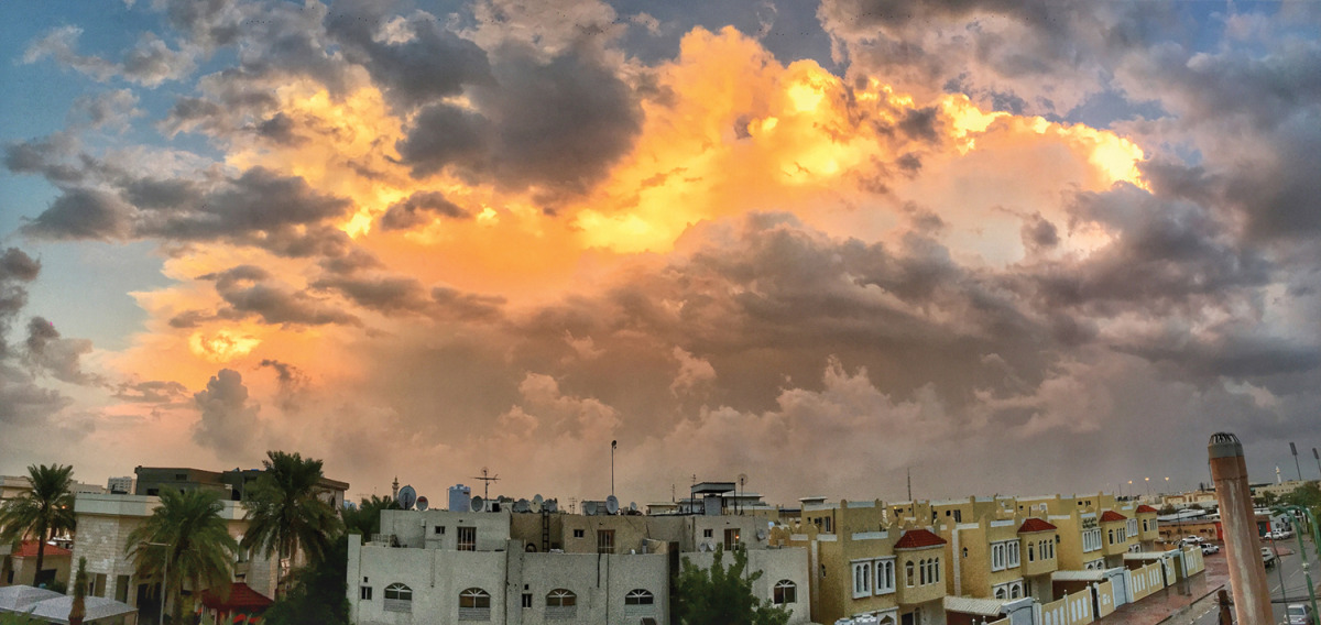 Cloudy sky in Al Hilal Area. Photo by Qassim Rahmatullah